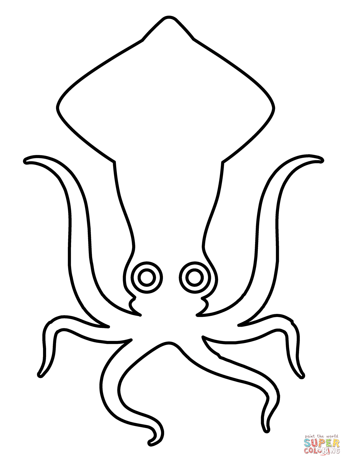 Squid emoji coloring page free printable coloring pages