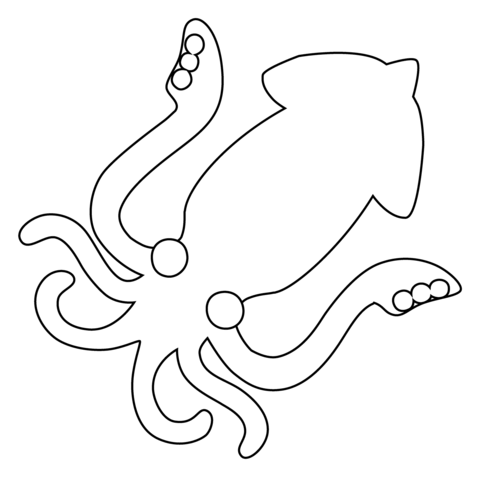 Squid emoji coloring page free printable coloring pages