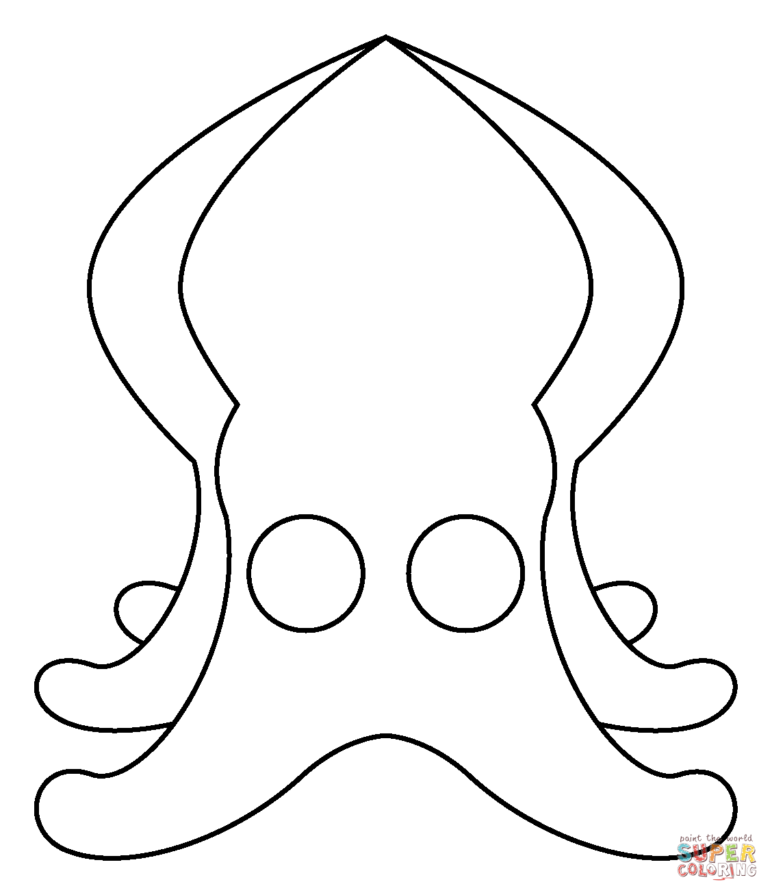 Squid emoji coloring page free printable coloring pages