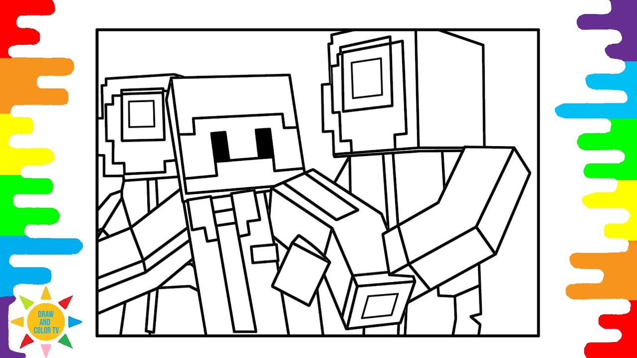 Minecraft squid game coloring page minecraft coloring squid game coloringelektronomiajjd