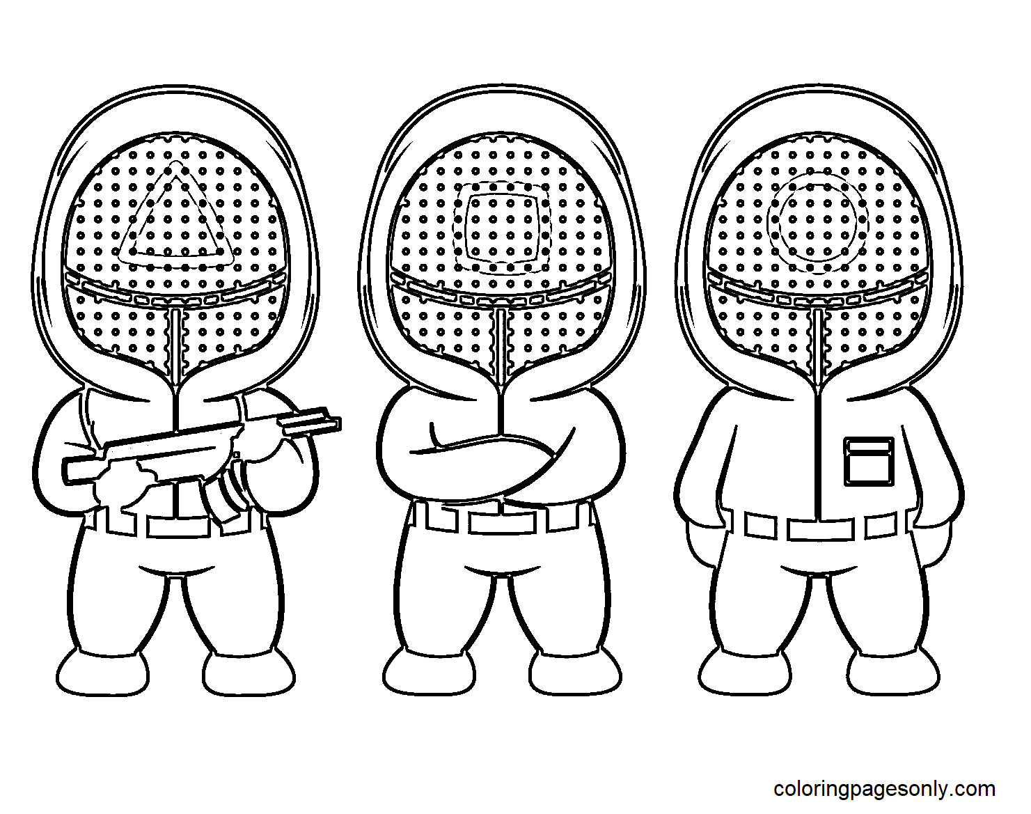 Squid game coloring pages printable for free download