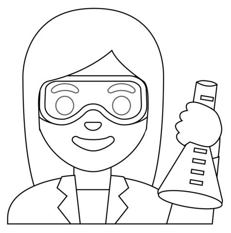 Woman scientist emoji coloring page free printable coloring pages