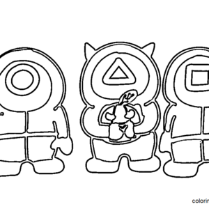 Squid game coloring pages printable for free download