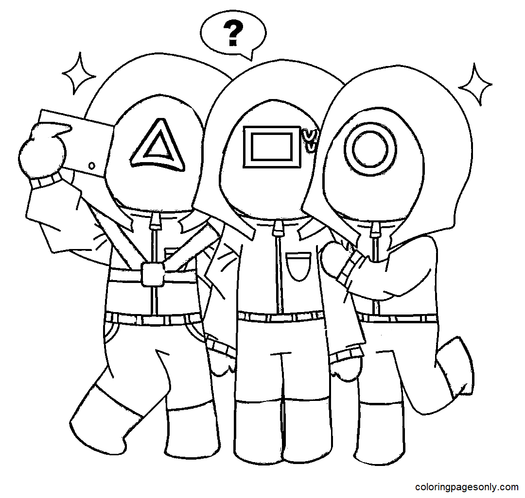 Squid game coloring pages printable for free download