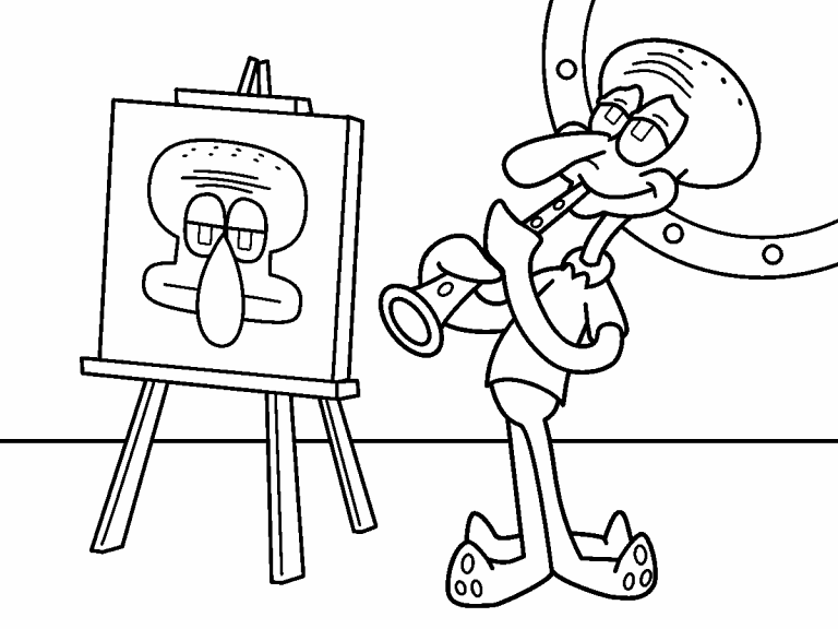 Free coloring page oct squidward