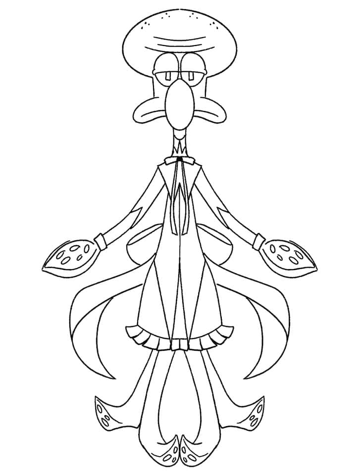 Squidward image coloring page