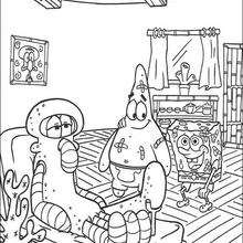 Sponge bob and his friends patrick star and squidward coloring pages