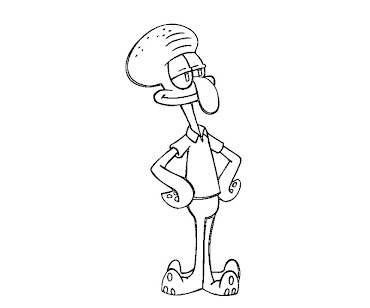 Squidward coloring page