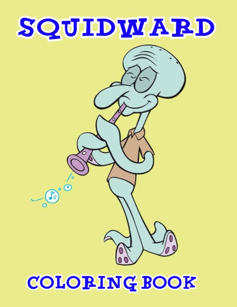 Squidward coloring book great coloring book for kids and fans â giant pages with high quality images daniel marc books