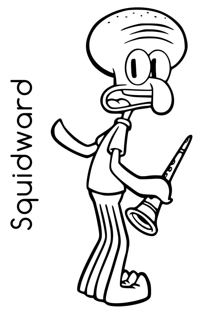 Squidward tentacles coloring pages printable for free download