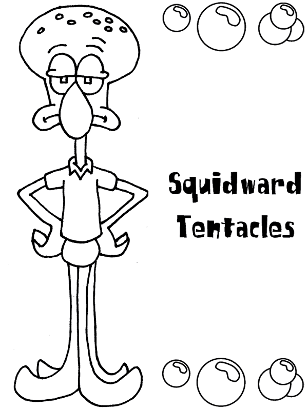 Squidward tentacles coloring page