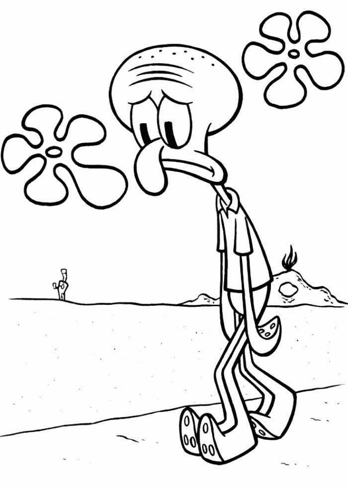 Squidward coloring pages