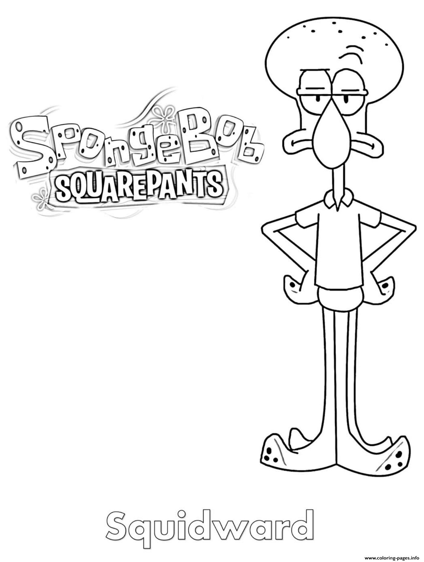 Squidward coloring page printable