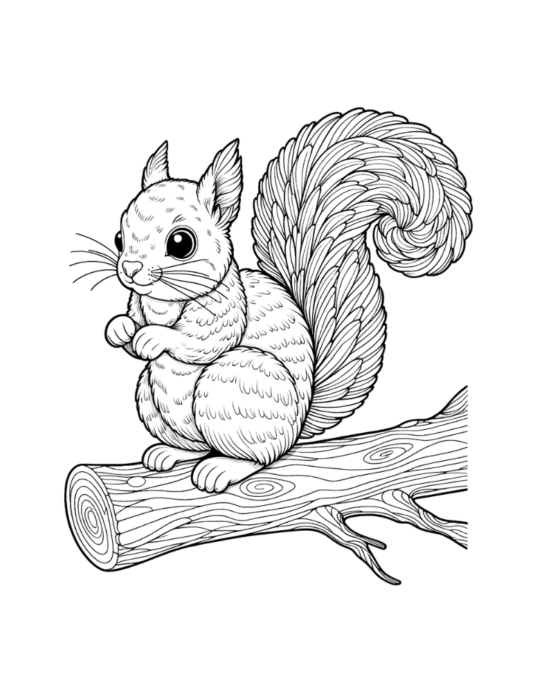 Free squirrel coloring pages for kids