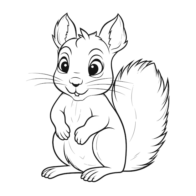 Premium vector squirrel coloring pages vector animals
