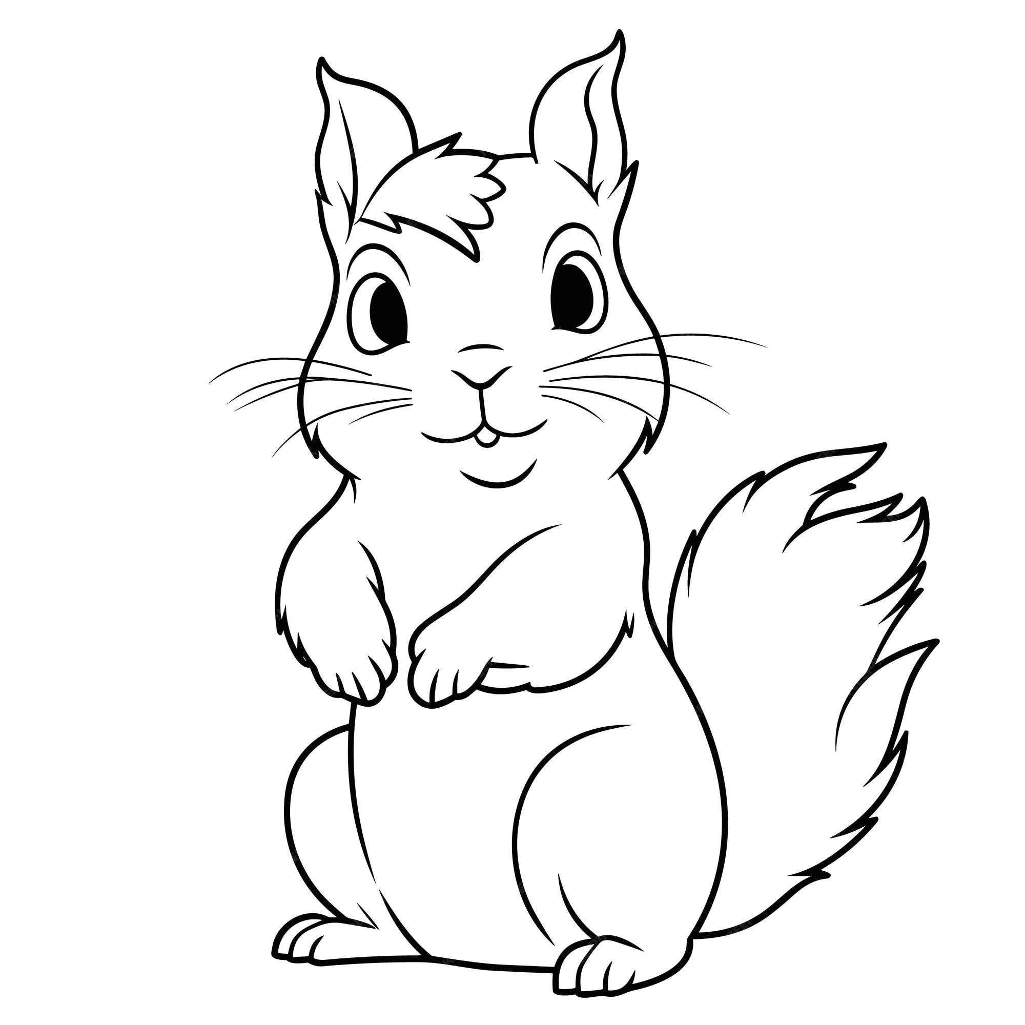 Premium vector squirrel coloring pages vector animals