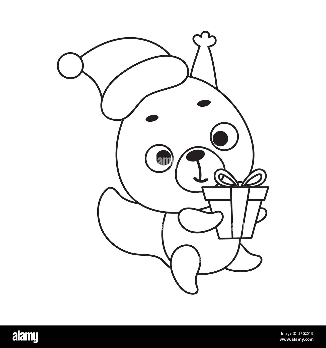 Coloring page cute little squirrel carries gift box coloring book for kids educational activity for preschool years kids and toddlers with cute stock vector image art