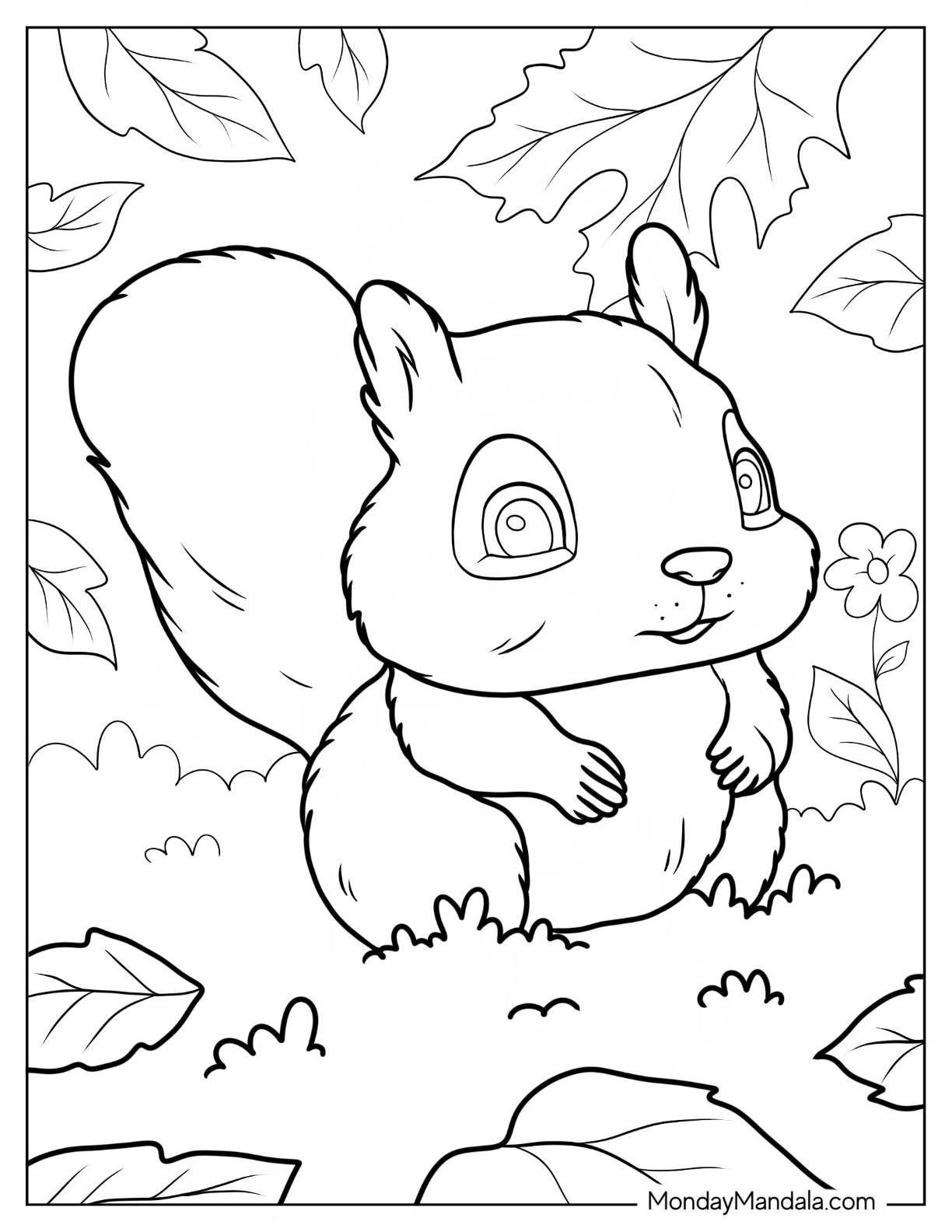 Squirrel coloring pages free pdf printables