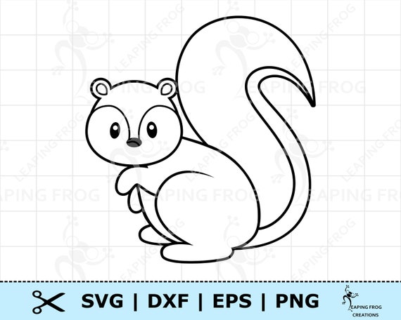 Cute baby squirrel svg eps dxf png cricut cut files silhouette squirrel coloring page svg squirrel outline stencil clipart