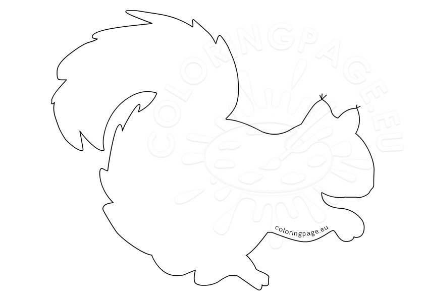 Printable squirrel template coloring page