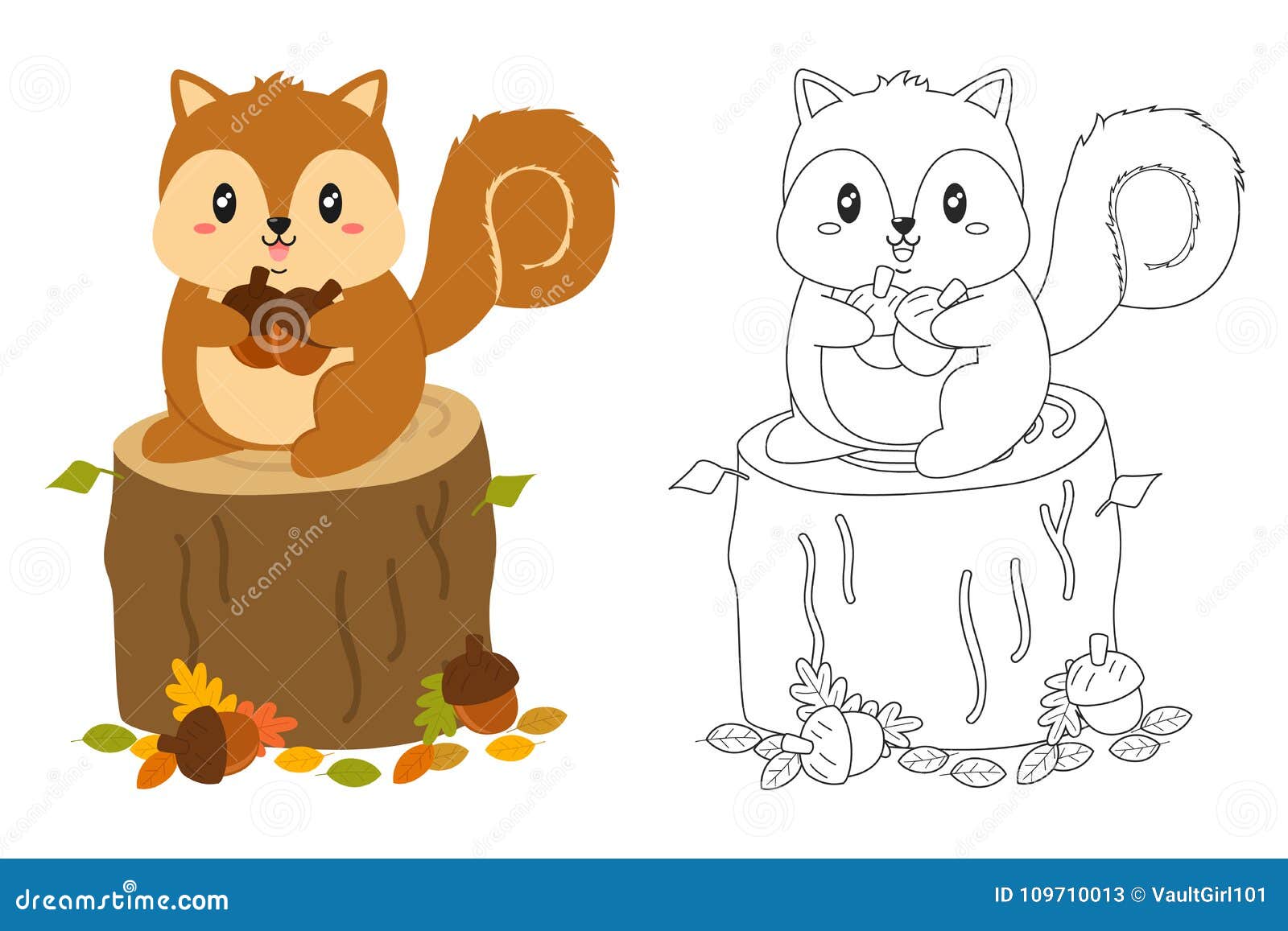 Squirrel coloring stock illustrations â squirrel coloring stock illustrations vectors clipart