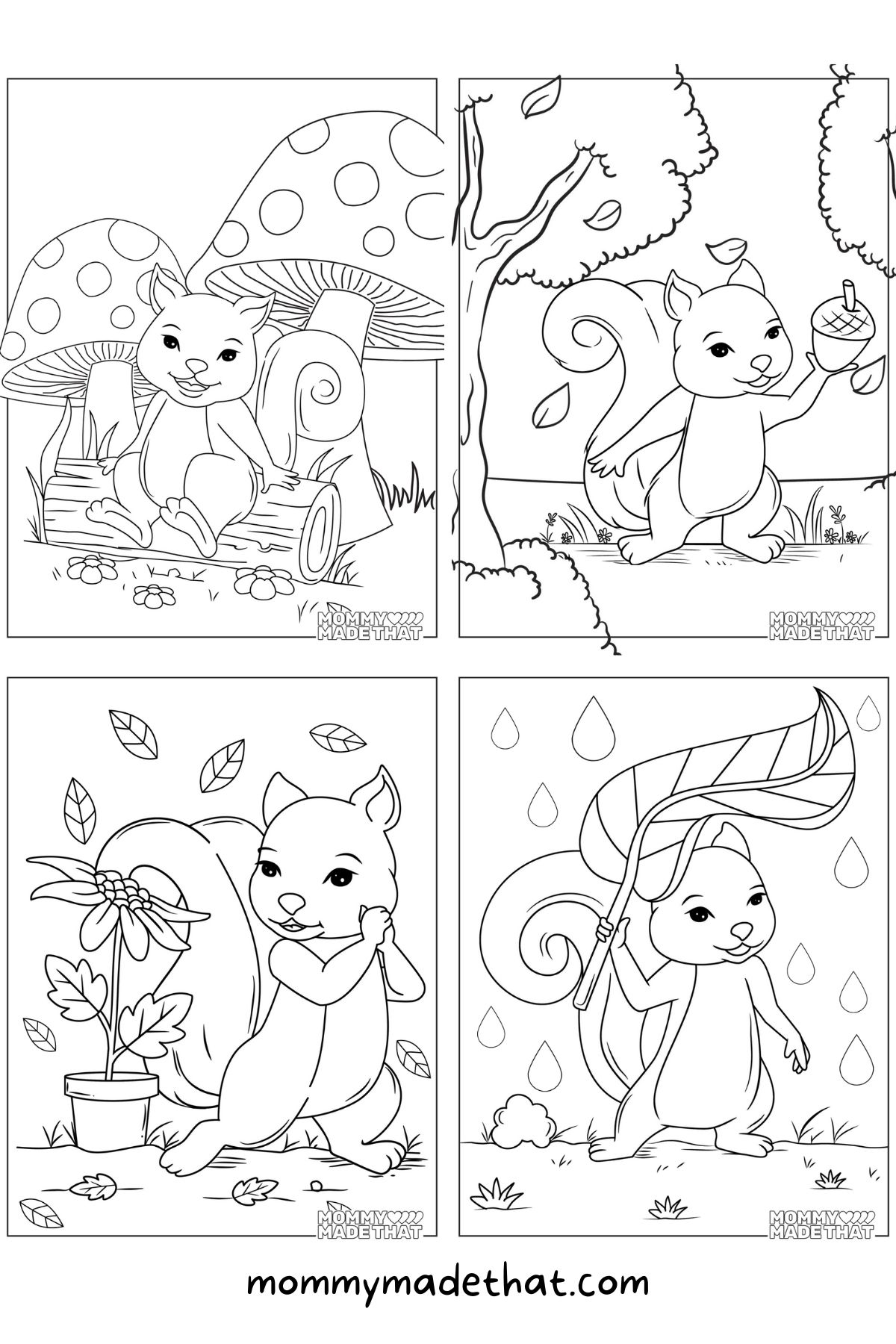 Squirrel coloring pages