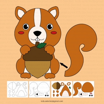 Squirrel craft acorn fall activities coloring pages bulletin board autumn cut