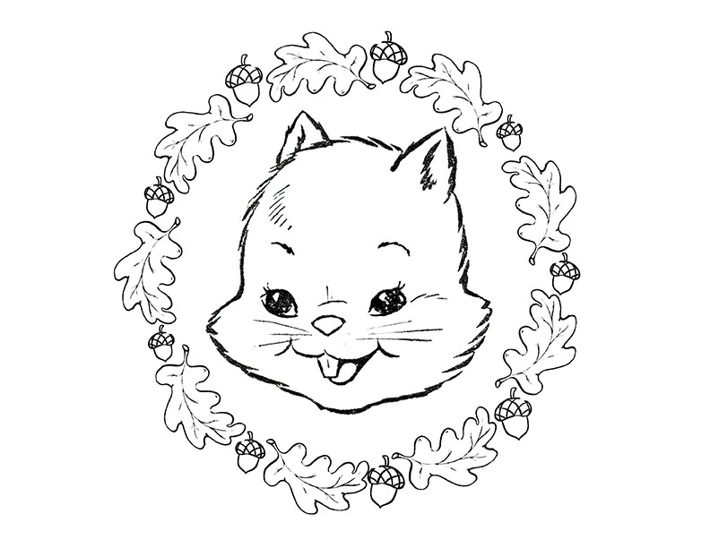 Squirrel coloring page