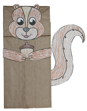 Free squirrel paper bag puppet â the tucson puppet lady