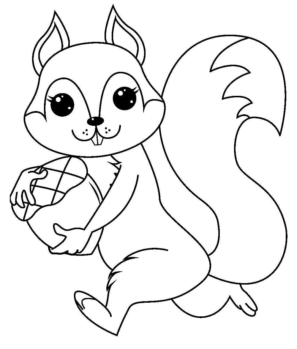 Squirrel coloring pages printable for free download