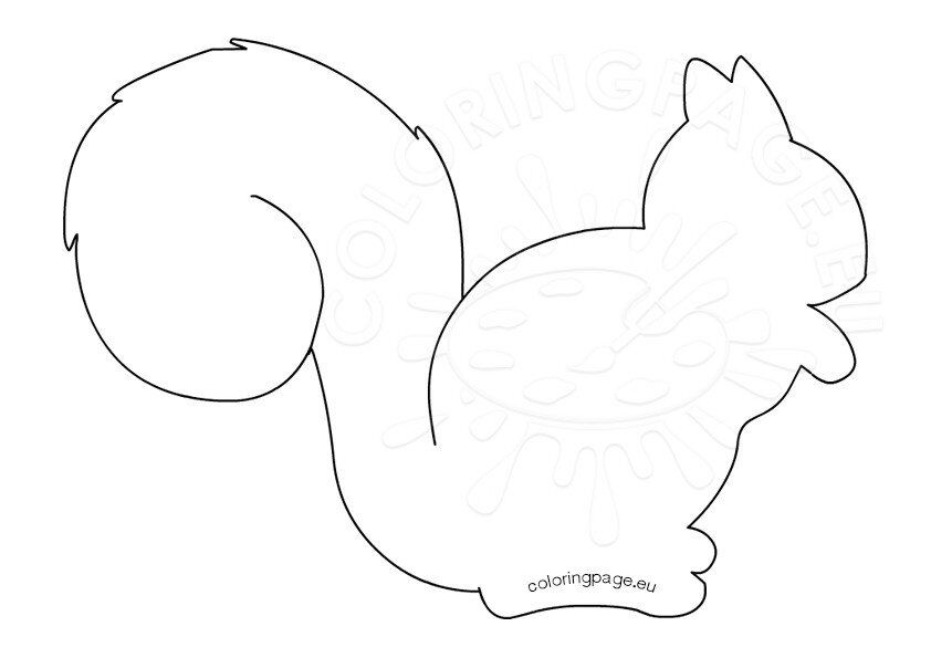 Squirrel silhouette printable coloring page