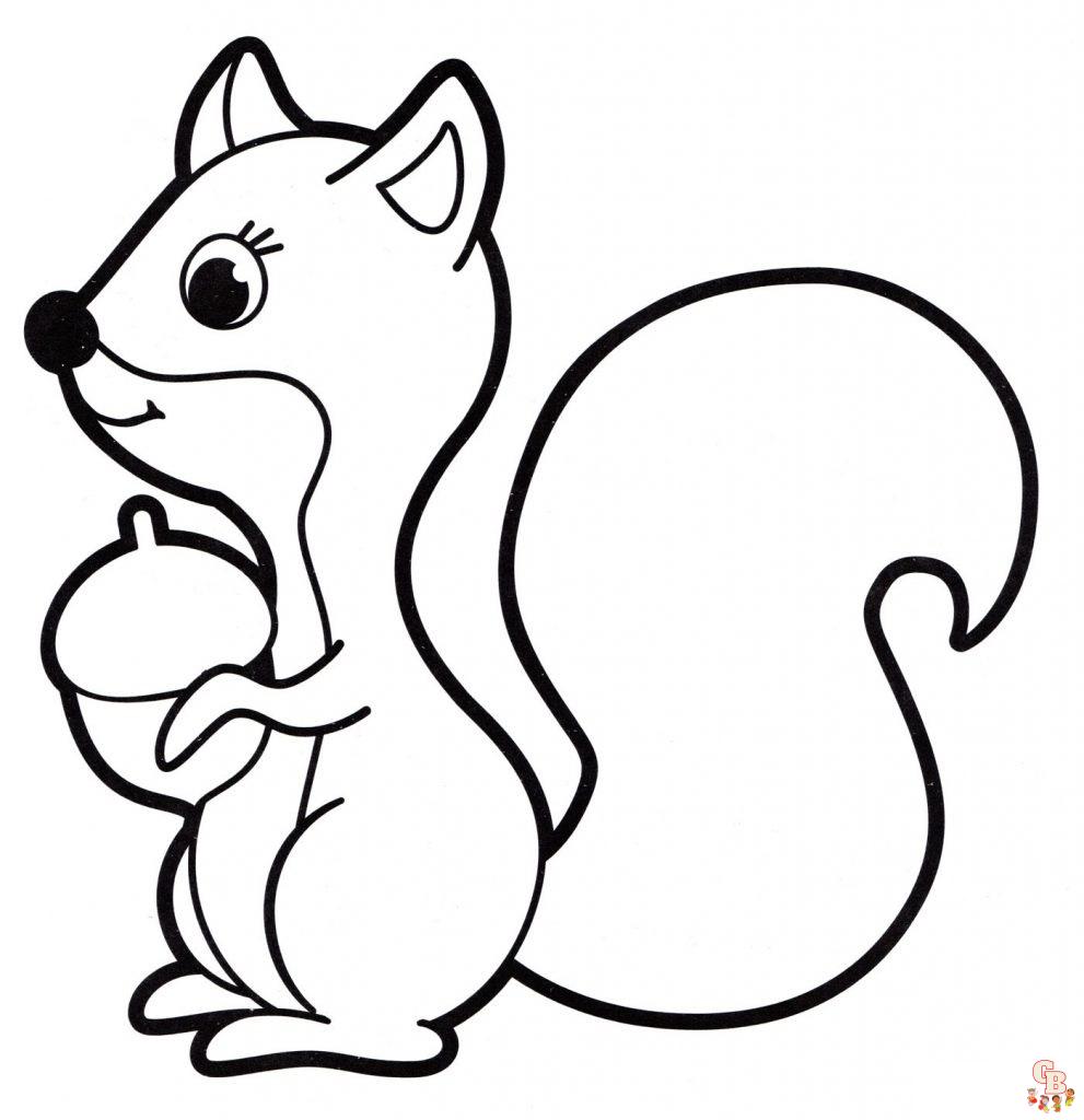 Free printable squirrel coloring pages for kids