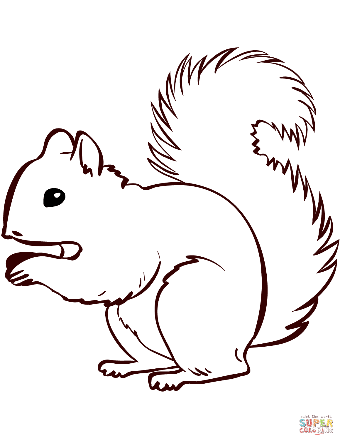 Squirrel coloring page free printable coloring pages