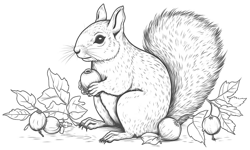 Squirrel coloring pages