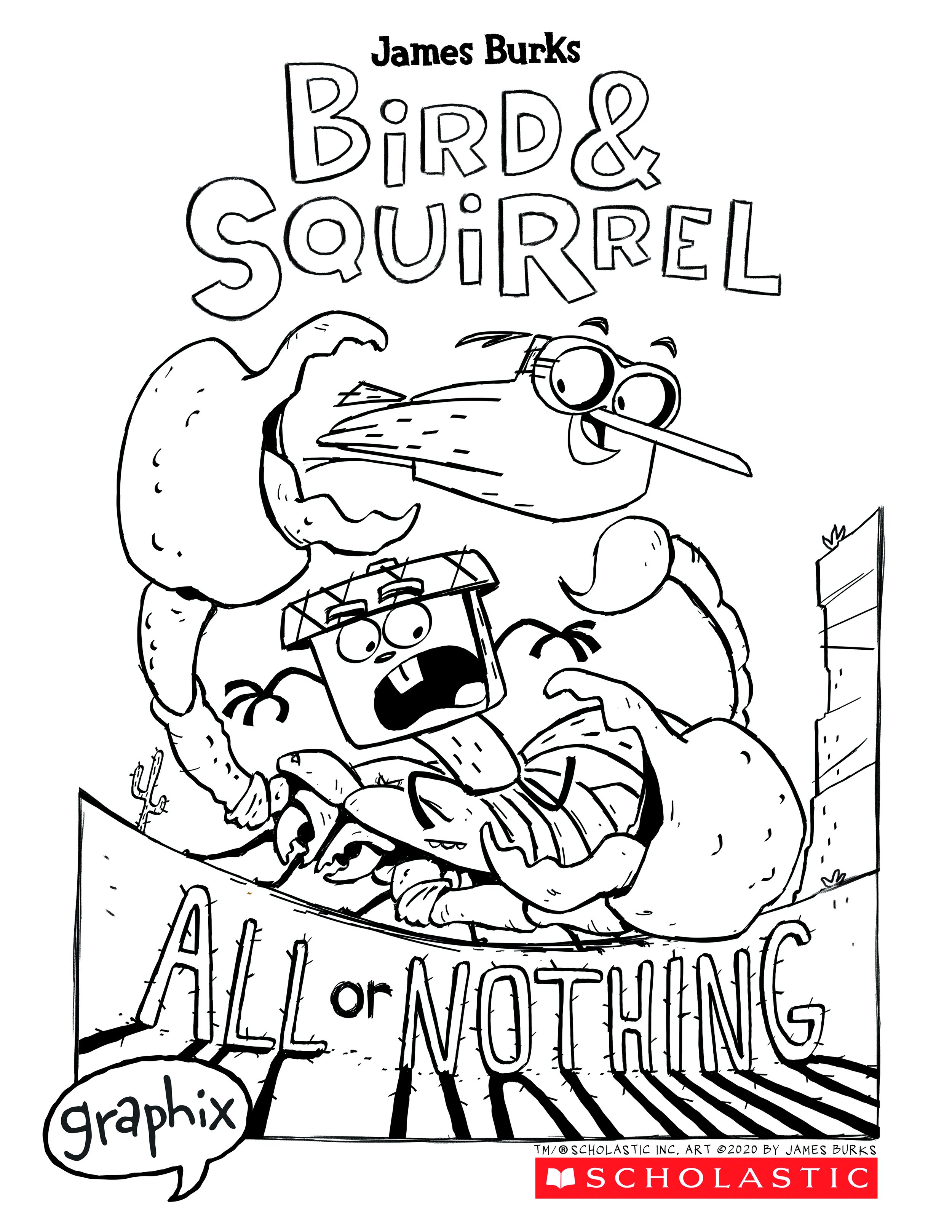 Bird and squirrel coloring pages â james burks