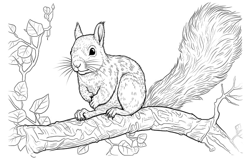 Squirrel coloring pages