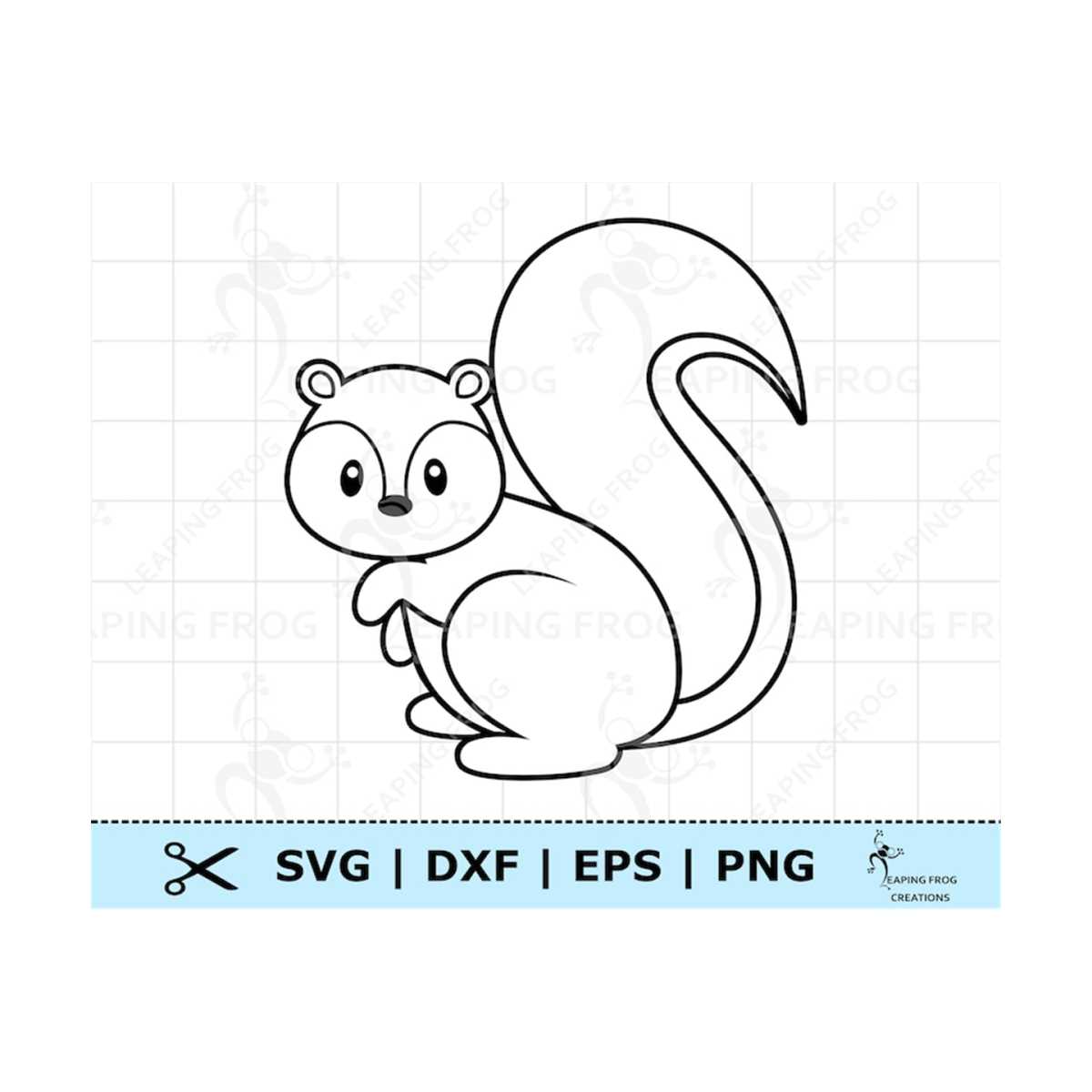 Cute baby squirrel svg eps dxf png cricut cut files silhou