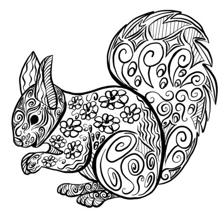 Coloring book pages squirrel cliparts stock vector and royalty free coloring book pages squirrel illustrations