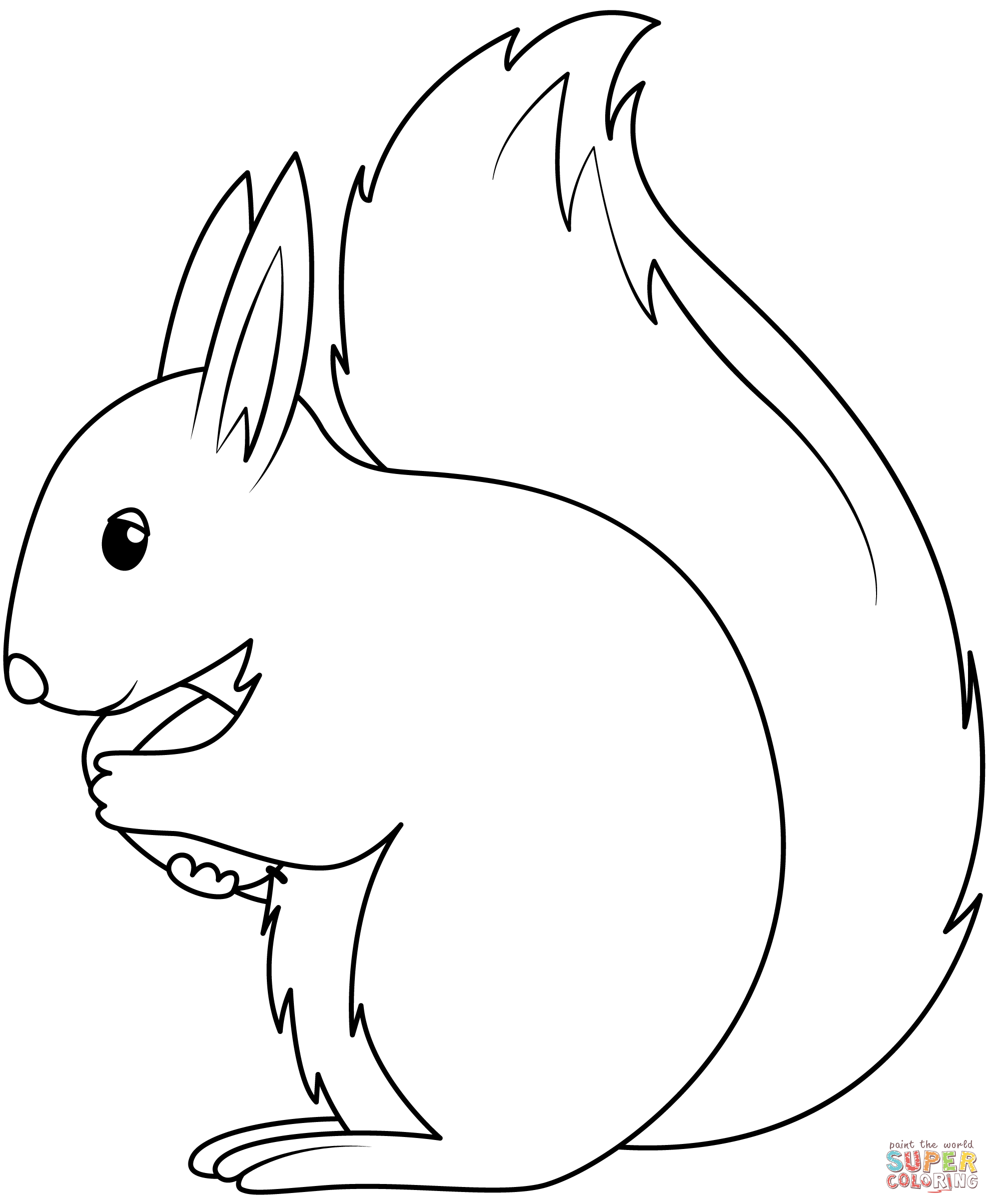 Squirrel coloring page free printable coloring pages