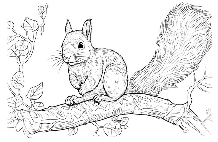 Squirrel coloring pages