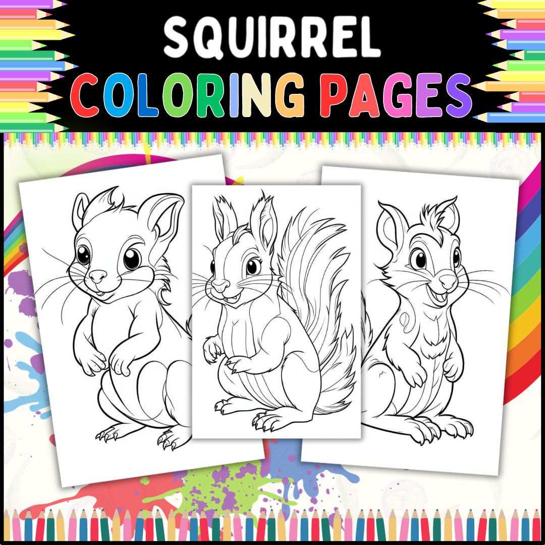 Squirrel coloring pages for kids free and fun printable activity made by teachers