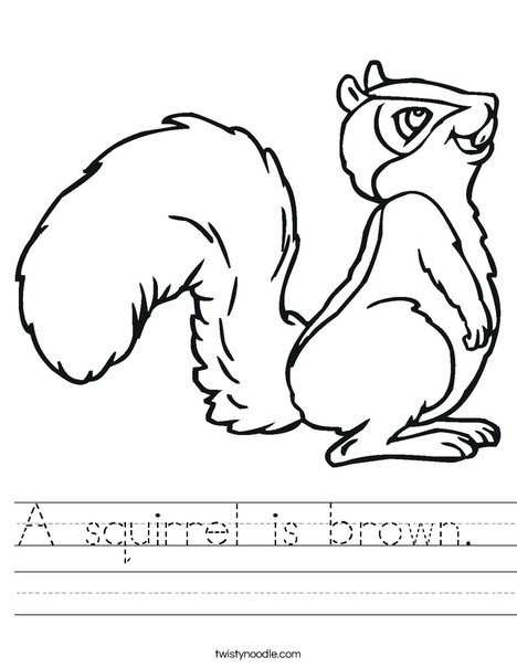 A squirrel is brown worksheet