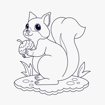 Squirrels coloring pages vectors illustrations for free download