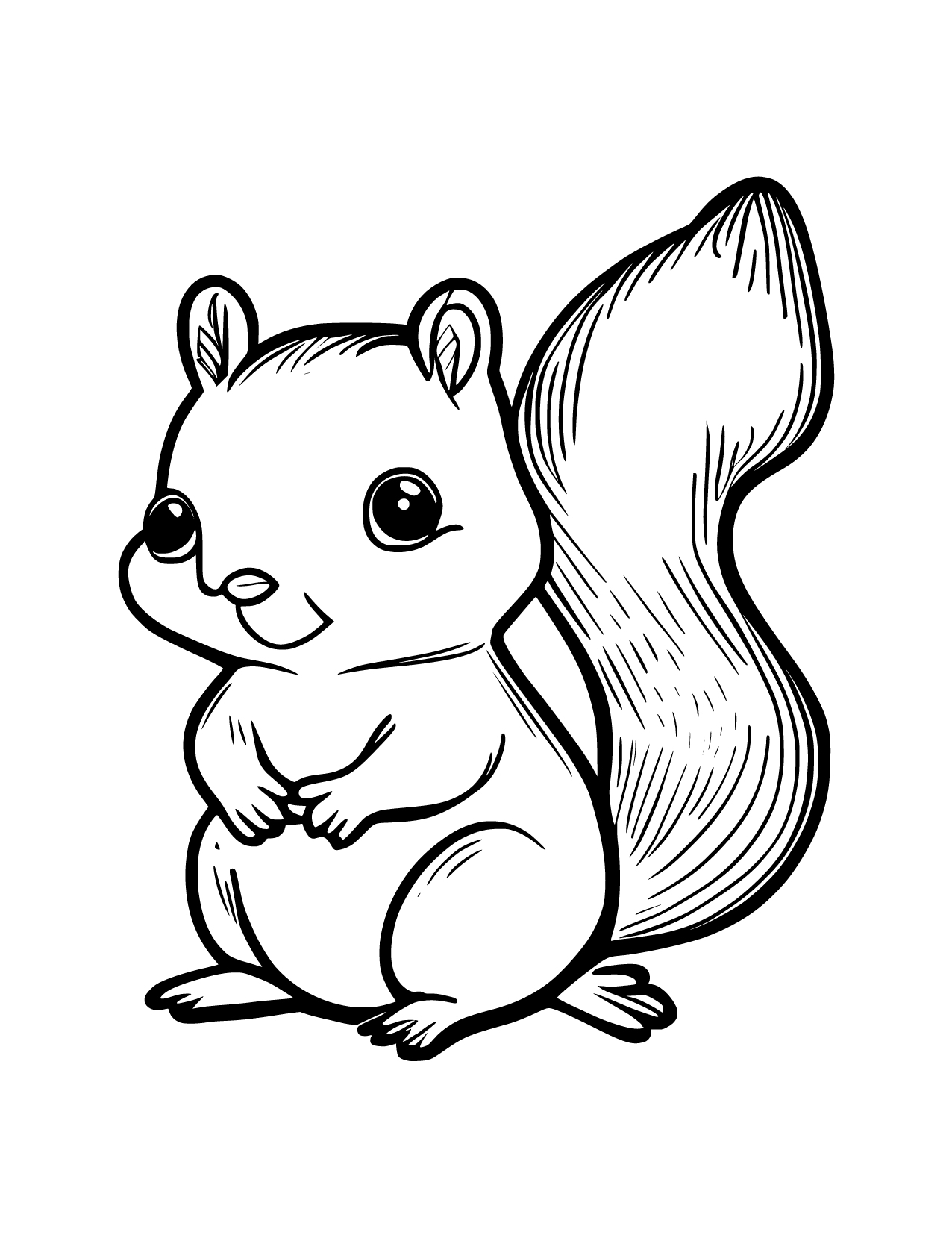 Adorable squirrel coloring pages for kids and adults