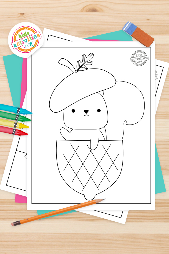 Free printable acorn coloring pages kids activities blog