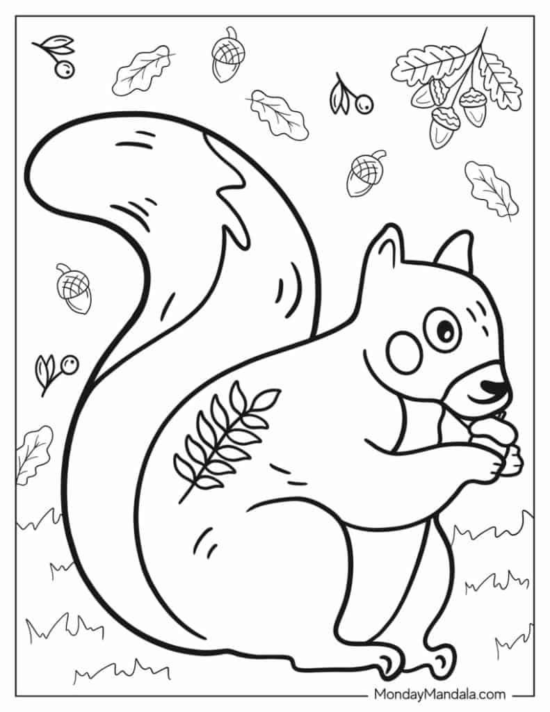 Autumn fall coloring pages free pdf printables