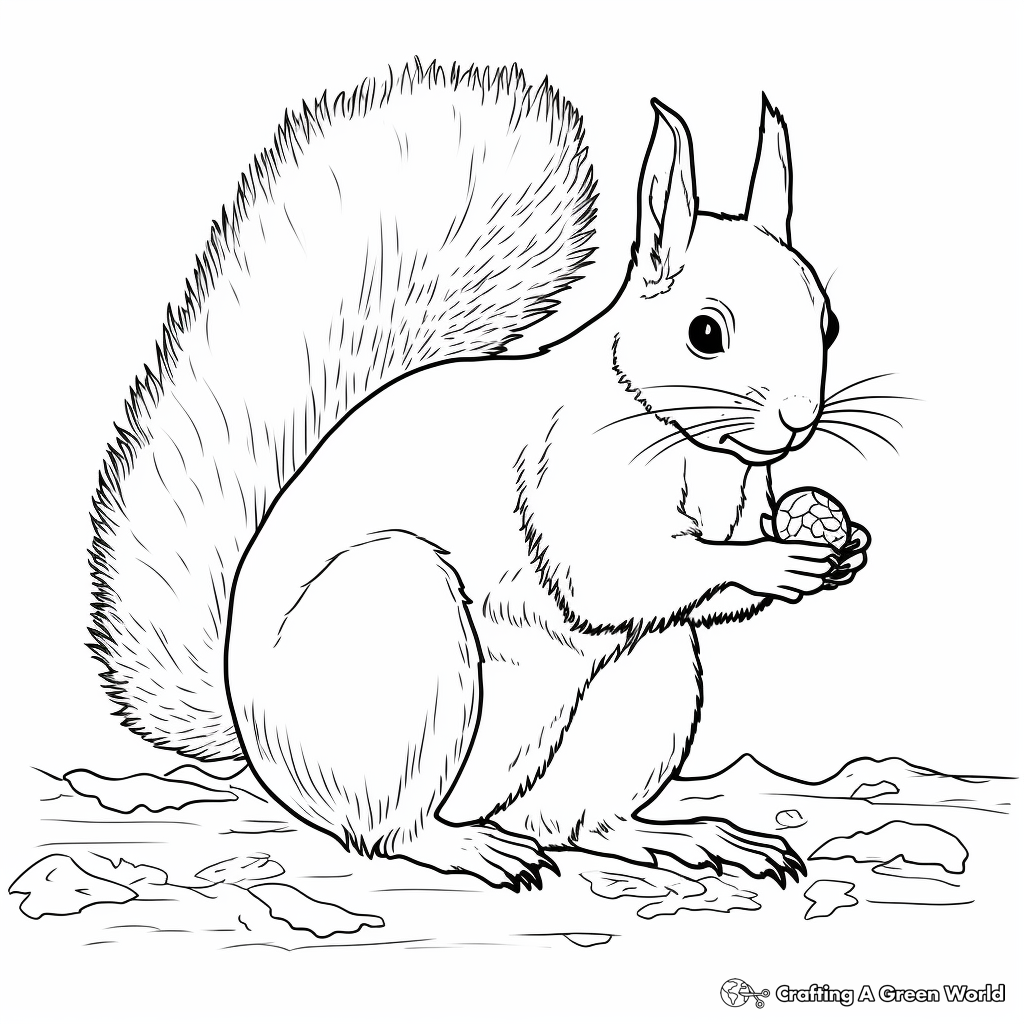 Red squirrel coloring pages