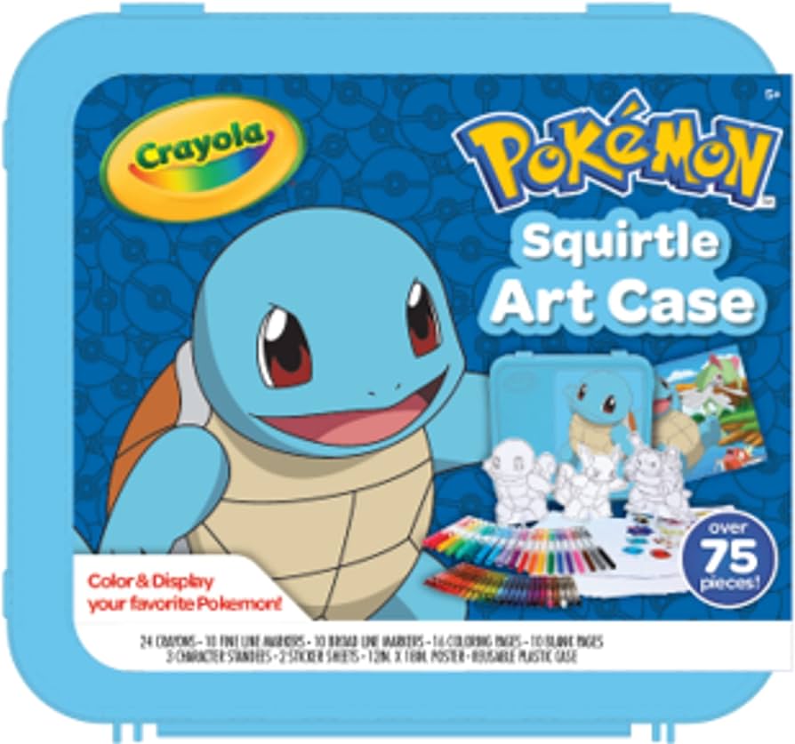 Crayola pokãmon squirtle coloring art case pcs coloring pages and markers gift for kids ages toys games