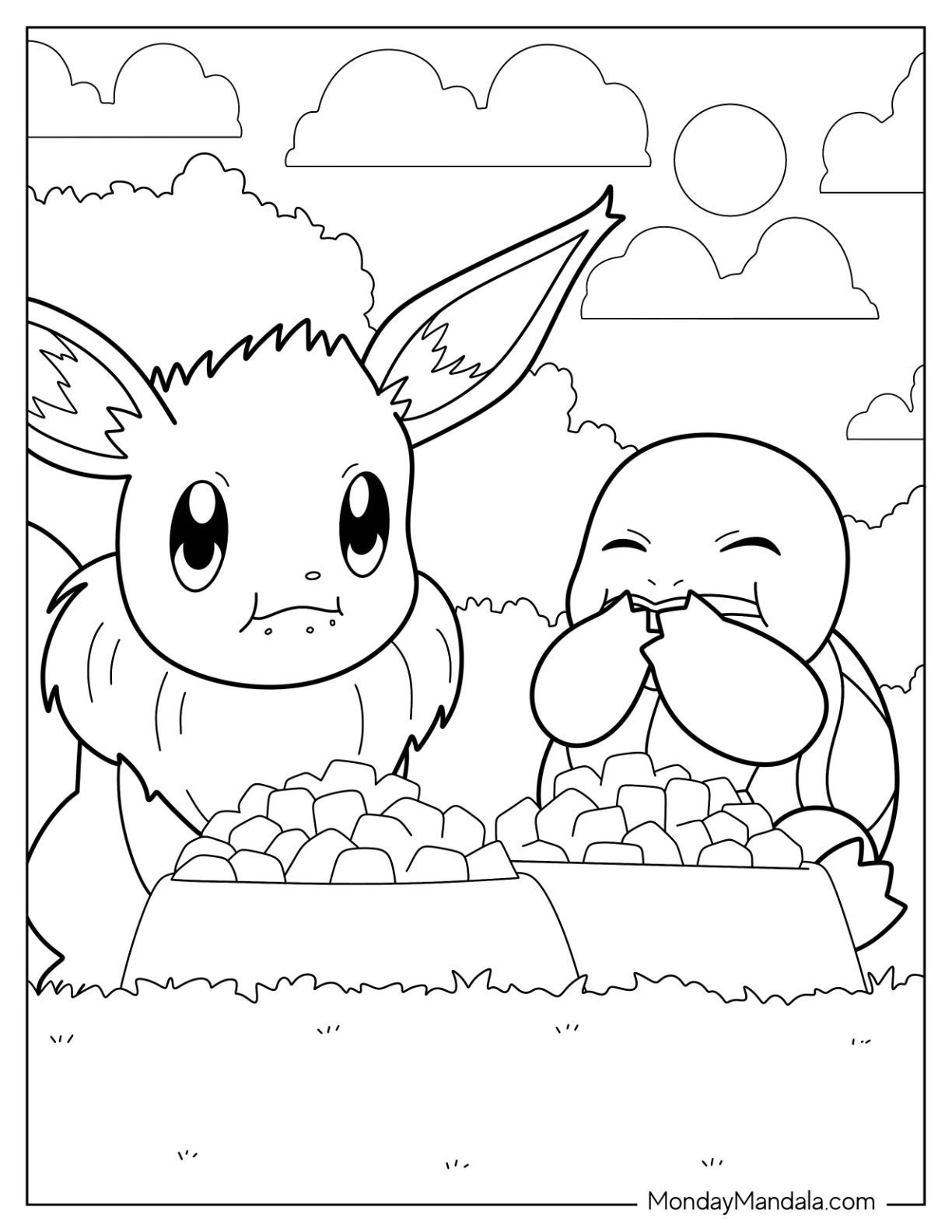 Squirtle coloring pages free pdf printables