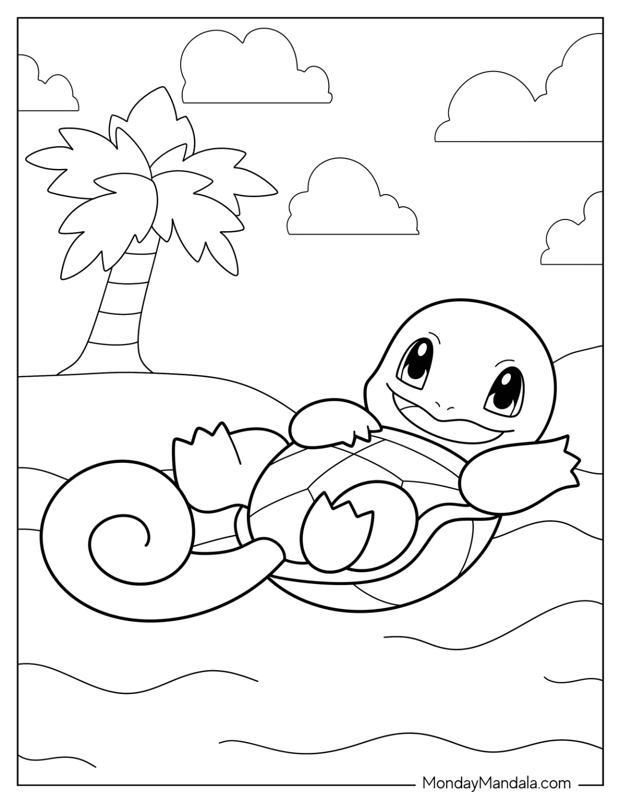 Squirtle coloring pages free pdf printables